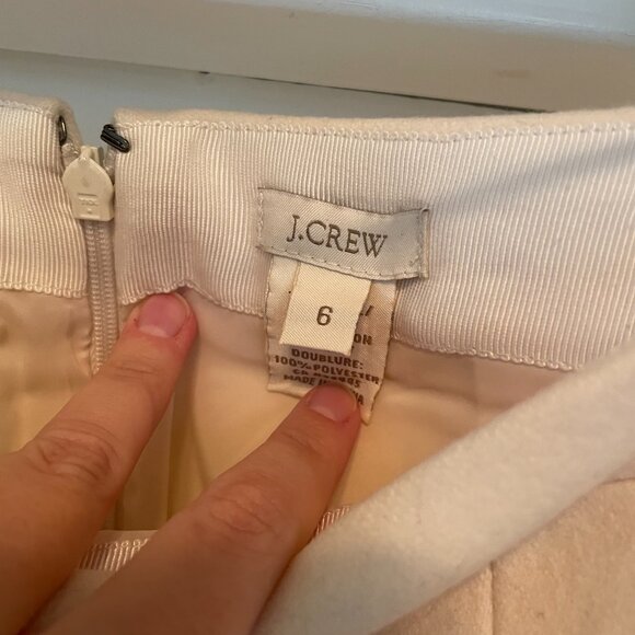 JCrew 100% Wool Ivory Mini Skirt - Picture 2 of 2